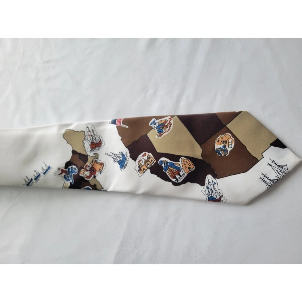 American History Cartoon Necktie Vintage Corsair